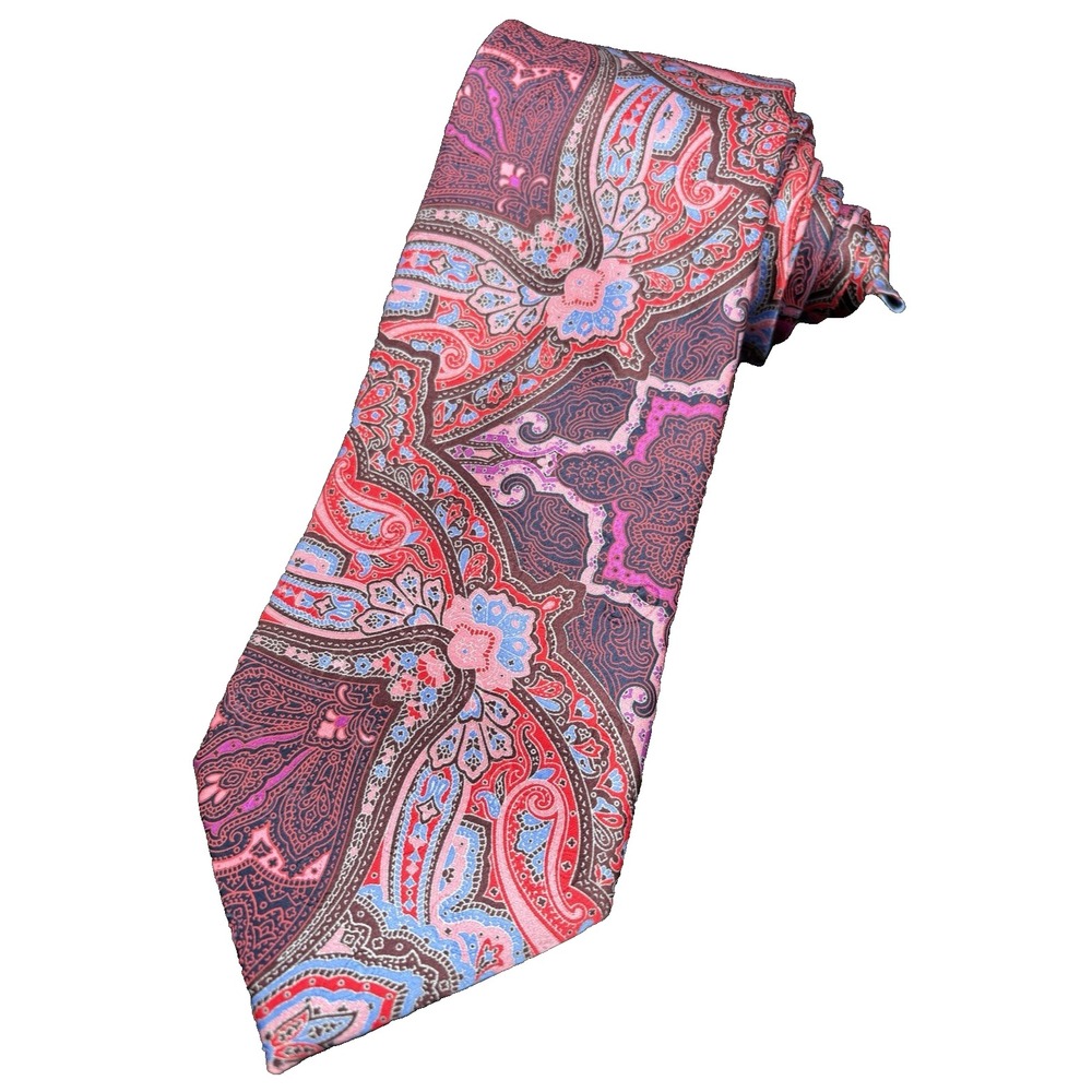 Ermenegildo Zegna Men's Tie Paisley 100% Silk 61" Elegance Luxury Made Italy EUC